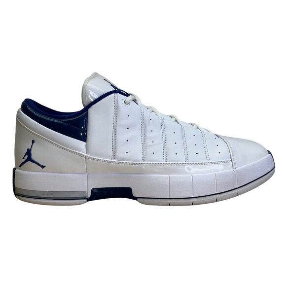 Air Jordan Men’s White & True Blue TE II Advance Basketball Sneakers Size 13